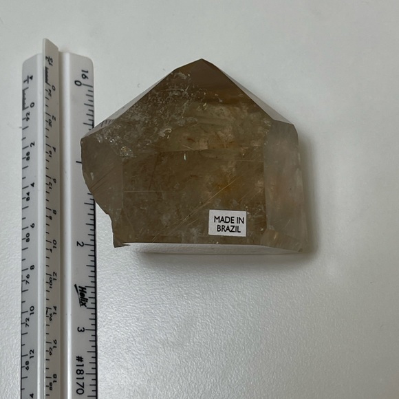 Rare Brazilian Citrine with Golden Rutile partially polished Tower - Picture 3 of 17